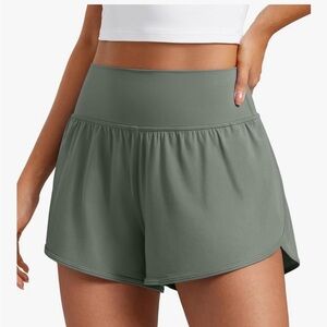 CRZ YOGA Dark Green Athletic Shorts